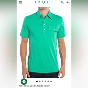 Criquet Performance Players Shirt in Golf Green